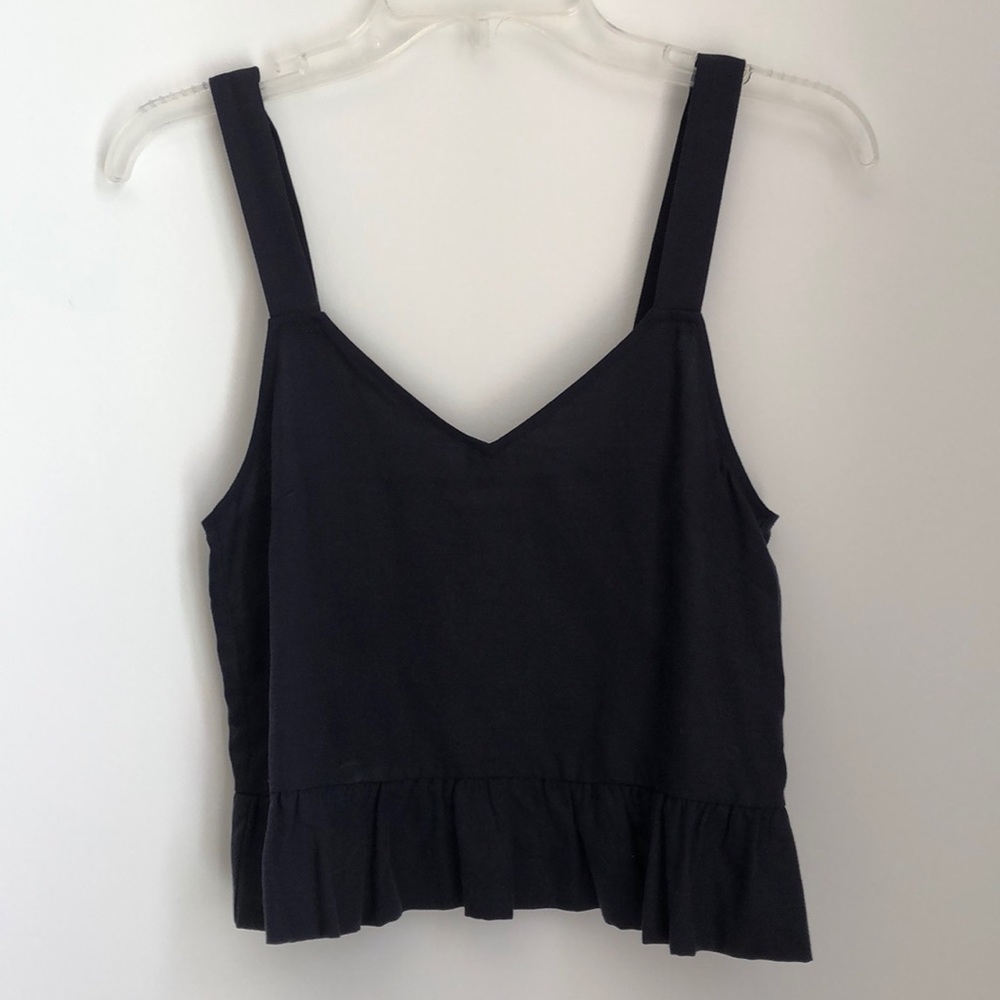 H&M Navy Crop Top with Frills
